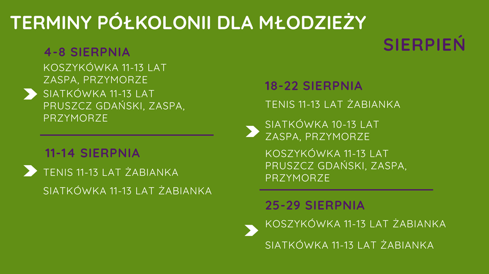 Półkolonie dla młodzieży 11-13 lat Żabianka 1